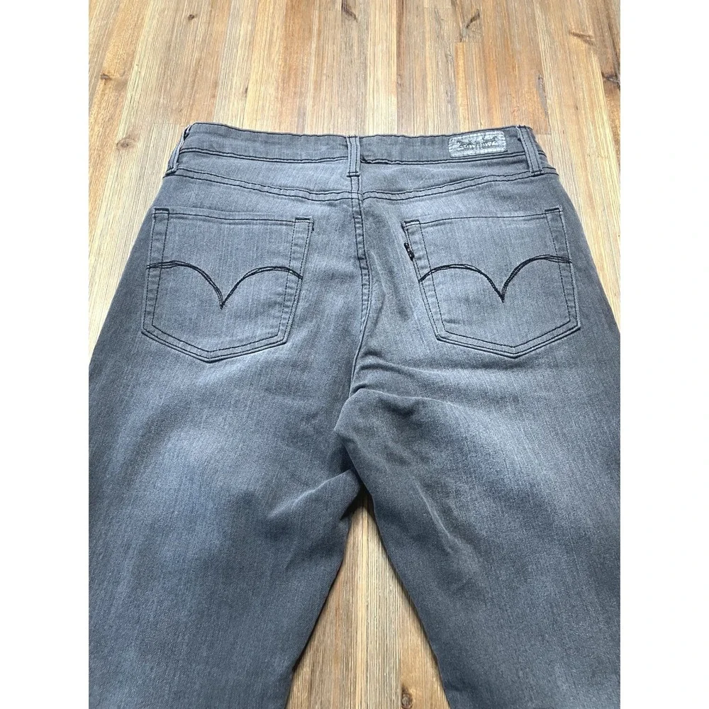 Levi's Midrise Skinny Grey Denim Faded Womens‎ Jeans Boho Grunge Size 28 - Picture 3 of 7